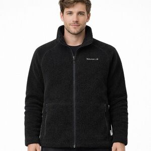 Merrell Large Zipper Fleece Jacket Retro Pile Teddy Black Like New